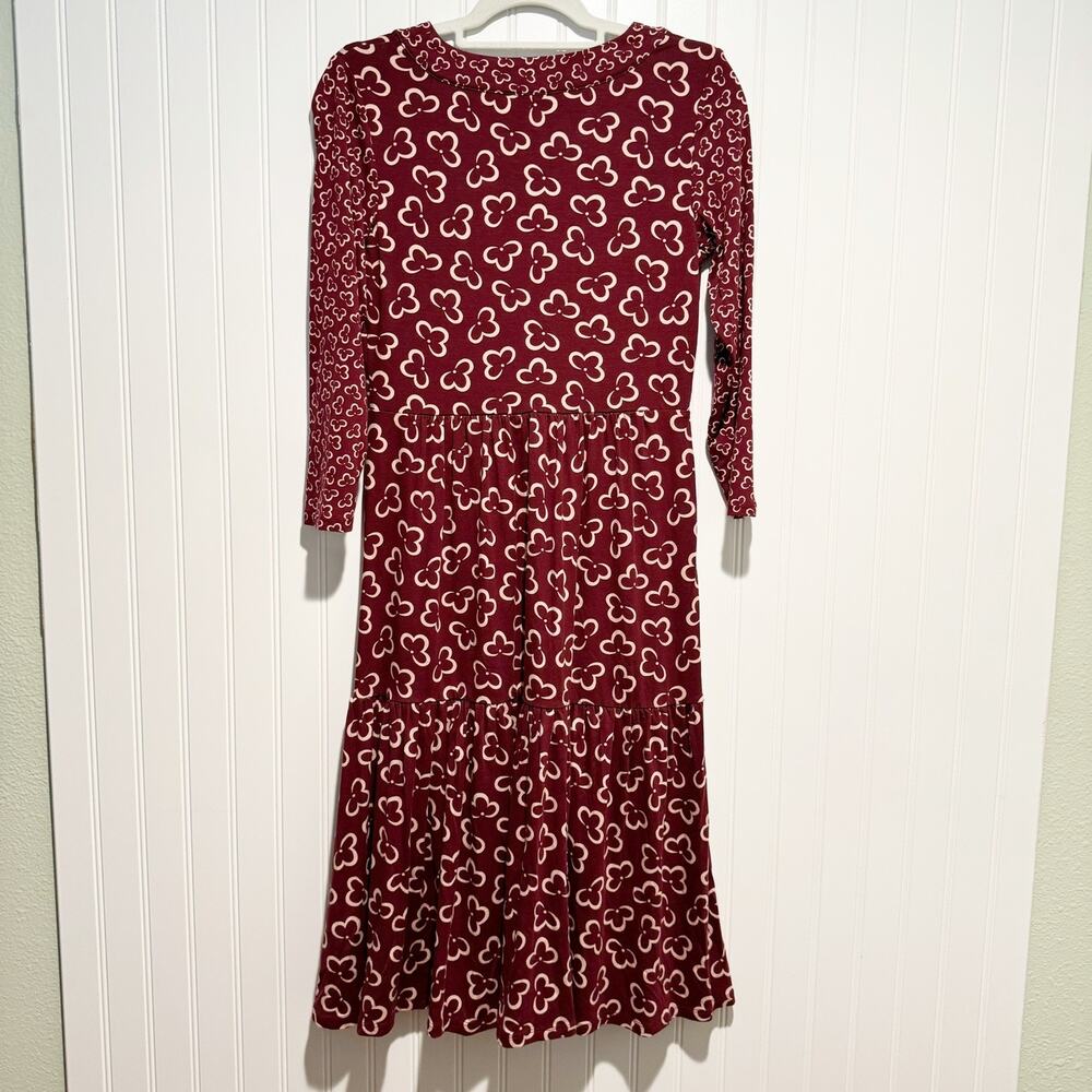 Boden Surplice Burgundy Floral Dress Size 2 Jersey Knit - Picture 6 of 6